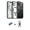 MARSİLYAN™- iPhone 12 Pro Max Kılıf Nova Işık Özel Seri - Siyah Bilvis Hayalet Cam Ekran Koruyucu + Shine Kamera Lens Koruma Cam - GD