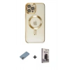 MARSİLYAN™- iPhone 12 Pro Max Kılıf Nova Işık Özel Seri - Siyah Bilvis Hayalet Cam Ekran Koruyucu + Shine Kamera Lens Koruma Cam - GI