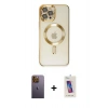 MARSİLYAN™- iPhone 12 Pro Max Kılıf Nova Işık Özel Seri - Siyah Joko 5D Cam + Neon Fosforlu Kamera Lens - SI