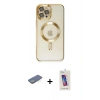 MARSİLYAN™- iPhone 12 Pro Max Kılıf Nova Işık Özel Seri - Siyah Joko 5D Cam + Renkli Kamera Lens Koruma Cam - YL