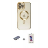 MARSİLYAN™- iPhone 12 Pro Max Kılıf Nova Işık Özel Seri - Siyah Joko 5D Cam + Renkli Kamera Lens Koruma Cam - SI