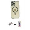 MARSİLYAN™- iPhone 12 Pro Max Kılıf Nova Işık Özel Seri - Siyah Joko 5D Cam + Shine Kamera Lens Koruma Cam - SABE