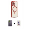MARSİLYAN™- iPhone 12 Pro Max Kılıf Nova Işık Özel Seri - Siyah Joko 5D Cam + Yeşil Neon Fosforlu Kamera Lens