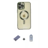 MARSİLYAN™- iPhone 12 Pro Max Kılıf Nova Işık Özel Seri - Siyah Joko Magic 5D Cam + Metal Kamera Lens Koruma Cam - GD