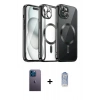 MARSİLYAN™- iPhone 12 Pro Max Kılıf Nova Işık Özel Seri - Siyah Joko Magic 5D Cam + Neon Fosforlu Kamera Lens - MI