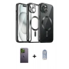 MARSİLYAN™- iPhone 12 Pro Max Kılıf Nova Işık Özel Seri - Siyah Joko Magic 5D Cam + Neon Fosforlu Kamera Lens - YL