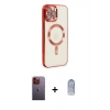 MARSİLYAN™- iPhone 12 Pro Max Kılıf Nova Işık Özel Seri - Siyah Joko Magic 5D Cam + Neon Fosforlu Kamera Lens - TU