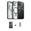 MARSİLYAN™- iPhone 12 Pro Max Kılıf Nova Işık Özel Seri - Siyah Joko Magic 5D Cam + Neon Fosforlu Kamera Lens - SI