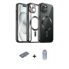 MARSİLYAN™- iPhone 12 Pro Max Kılıf Nova Işık Özel Seri - Siyah Joko Magic 5D Cam + Renkli Kamera Lens Koruma Cam - PE