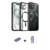 MARSİLYAN™- iPhone 12 Pro Max Kılıf Nova Işık Özel Seri - Siyah Joko Magic 5D Cam + Renkli Kamera Lens Koruma Cam - MI