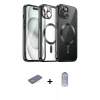 MARSİLYAN™- iPhone 12 Pro Max Kılıf Nova Işık Özel Seri - Siyah Joko Magic 5D Cam + Renkli Kamera Lens Koruma Cam - SI