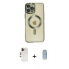 MARSİLYAN™- iPhone 12 Pro Max Kılıf Nova Işık Özel Seri - Siyah Joko Magic 5D Cam + Shine Kamera Lens - GD