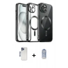 MARSİLYAN™- iPhone 12 Pro Max Kılıf Nova Işık Özel Seri - Siyah Joko Magic 5D Cam + Shine Kamera Lens - LT