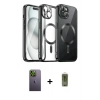 MARSİLYAN™- iPhone 12 Pro Max Kılıf Nova Işık Özel Seri - Siyah Joko Magic 5D Hayalet Cam + Neon Fosforlu Kamera Lens - YL