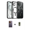 MARSİLYAN™- iPhone 12 Pro Max Kılıf Nova Işık Özel Seri - Siyah Joko Magic 5D Hayalet Cam + Neon Fosforlu Kamera Lens - SI