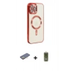 MARSİLYAN™- iPhone 12 Pro Max Kılıf Nova Işık Özel Seri - Siyah Joko Magic 5D Hayalet Cam + Renkli Kamera Lens Koruma Cam - SI