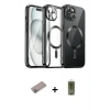 MARSİLYAN™- iPhone 12 Pro Max Kılıf Nova Işık Özel Seri - Siyah Joko Magic 5D Hayalet Cam + Shine Kamera Lens Koruma Cam - SABE