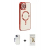 MARSİLYAN™- iPhone 12 Pro Max Kılıf Nova Işık Özel Seri - Siyah Mat Seramik Nano Ekran Koruyucu + Shine Kamera Lens - LT