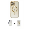 MARSİLYAN™- iPhone 12 Pro Max Kılıf Nova Işık Özel Seri - Siyah Mat Seramik Nano Ekran Koruyucu + Shine Kamera Lens - LT