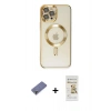 MARSİLYAN™- iPhone 12 Pro Max Kılıf Nova Işık Özel Seri - Siyah Mat Seramik Nano Ekran Koruyucu + Metal Kamera Lens Koruma Cam - GD