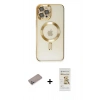 MARSİLYAN™- iPhone 12 Pro Max Kılıf Nova Işık Özel Seri - Siyah Mat Seramik Nano Ekran Koruyucu + Shine Kamera Lens Koruma Cam - SABE
