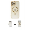 MARSİLYAN™- iPhone 12 Pro Max Kılıf Nova Işık Özel Seri - Siyah Mat Seramik Nano Ekran Koruyucu + Shine Kamera Lens - GD