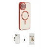MARSİLYAN™- iPhone 12 Pro Max Kılıf Nova Işık Özel Seri - Siyah Mat Seramik Nano Ekran Koruyucu + Shine Kamera Lens - GD
