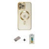 MARSİLYAN™- iPhone 12 Pro Max Kılıf Nova Işık Özel Seri - Siyah Polymer Nano Ekran Koruyucu + Shine Kamera Lens Koruma Cam - SABE