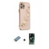 MARSİLYAN™- iPhone 12 Pro Max Kılıf Nova Işık Prime - Şeffaf 360 Full Body Arka Koruyucu + Shine Kamera Lens Koruma Cam - GI