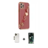 MARSİLYAN™- iPhone 12 Pro Max Kılıf Nova Işık Prime - Şeffaf 360 Full Body Arka Koruyucu + Shine Kamera Lens - GD