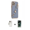 MARSİLYAN™- iPhone 12 Pro Max Kılıf Nova Işık Prime - Şeffaf 360 Full Body Arka Koruyucu + Shine Kamera Lens - GD