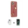 MARSİLYAN™- iPhone 12 Pro Max Kılıf Nova Işık Prime - Şeffaf 360 Full Body Arka Koruyucu + Shine Kamera Lens - LT