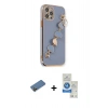 MARSİLYAN™- iPhone 12 Pro Max Kılıf Nova Işık Prime - Şeffaf Royal Nano Ekran Koruyucu + Shine Kamera Lens Koruma Cam - GD