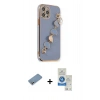 MARSİLYAN™- iPhone 12 Pro Max Kılıf Nova Işık Prime - Şeffaf Royal Nano Ekran Koruyucu + Shine Kamera Lens Koruma Cam - GS