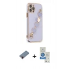 MARSİLYAN™- iPhone 12 Pro Max Kılıf Nova Işık Prime - Şeffaf Royal Nano Ekran Koruyucu + Metal Kamera Lens Koruma Cam - KI