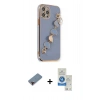 MARSİLYAN™- iPhone 12 Pro Max Kılıf Nova Işık Prime - Şeffaf Royal Nano Ekran Koruyucu + Metal Kamera Lens Koruma Cam - KI
