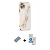 MARSİLYAN™- iPhone 12 Pro Max Kılıf Nova Işık Prime - Şeffaf Royal Nano Ekran Koruyucu + Metal Kamera Lens Koruma Cam - KI