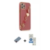 MARSİLYAN™- iPhone 12 Pro Max Kılıf Nova Işık Prime - Şeffaf Royal Nano Ekran Koruyucu + Metal Kamera Lens Koruma Cam - KI