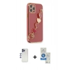 MARSİLYAN™- iPhone 12 Pro Max Kılıf Nova Işık Prime - Şeffaf Royal Nano Ekran Koruyucu + Shine Kamera Lens - LT