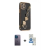 MARSİLYAN™- iPhone 12 Pro Max Kılıf Nova Işık Prime - Şeffaf Royal Nano Ekran Koruyucu + Neon Fosforlu Kamera Lens - MI