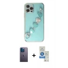 MARSİLYAN™- iPhone 12 Pro Max Kılıf Nova Işık Prime - Şeffaf Royal Nano Ekran Koruyucu + Neon Fosforlu Kamera Lens - MI