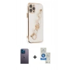 MARSİLYAN™- iPhone 12 Pro Max Kılıf Nova Işık Prime - Şeffaf Royal Nano Ekran Koruyucu + Neon Fosforlu Kamera Lens - MI