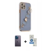 MARSİLYAN™- iPhone 12 Pro Max Kılıf Nova Işık Prime - Şeffaf Royal Nano Ekran Koruyucu + Neon Fosforlu Kamera Lens - MI