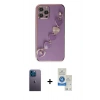 MARSİLYAN™- iPhone 12 Pro Max Kılıf Nova Işık Prime - Şeffaf Royal Nano Ekran Koruyucu + Neon Fosforlu Kamera Lens - MI