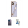 MARSİLYAN™- iPhone 12 Pro Max Kılıf Nova Işık Prime - Şeffaf Royal Nano Ekran Koruyucu + Neon Fosforlu Kamera Lens - MI