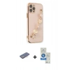 MARSİLYAN™- iPhone 12 Pro Max Kılıf Nova Işık Prime - Şeffaf Royal Nano Ekran Koruyucu + Mavi Renkli Kamera Lens Koruma Cam