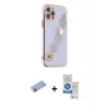MARSİLYAN™- iPhone 12 Pro Max Kılıf Nova Işık Prime - Şeffaf Royal Nano Ekran Koruyucu + Mavi Shine Kamera Lens Koruma Cam