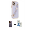 MARSİLYAN™- iPhone 12 Pro Max Kılıf Nova Işık Prime - Şeffaf Royal Nano Ekran Koruyucu + Neon Fosforlu Kamera Lens - SI
