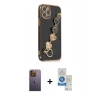 MARSİLYAN™- iPhone 12 Pro Max Kılıf Nova Işık Prime - Şeffaf Royal Nano Ekran Koruyucu + Neon Fosforlu Kamera Lens - SI