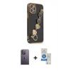 MARSİLYAN™- iPhone 12 Pro Max Kılıf Nova Işık Prime - Şeffaf Royal Nano Ekran Koruyucu + Neon Fosforlu Kamera Lens - BZ